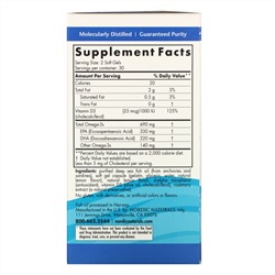 Nordic Naturals, Омега-3D, лимонный, 1000 мг, 60 мягких капсул