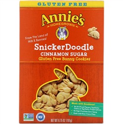 Annie's Homegrown, печенье сникердудл в форме кроликов, без глютена, сахар с корицей, 191 г (6,75 унции)