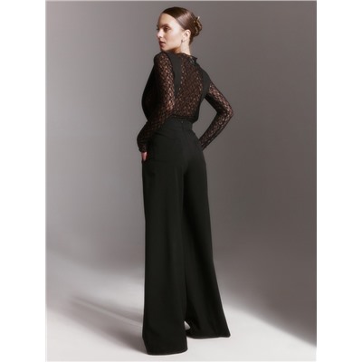 Брюки женские на лямках MINAKU: Casual Collection, чёрные, размер 42