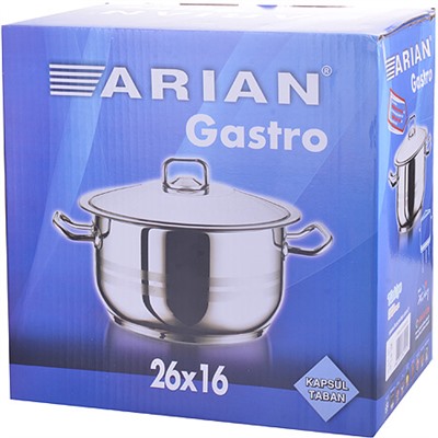 80366 Кастрюля 7,5л мет/крышка Arian Gasrto 26х16см MB (х4)