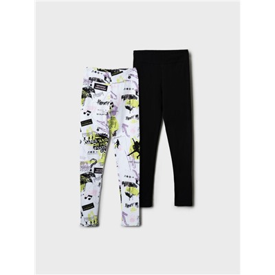 Брюки трикотажные для девочек (легинсы), 2 пары в комплекте