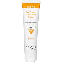 ARAVIA Солнцезащитный анти-возрастной крем для лица Age Control Sunscreen Cream SPF 50, 100 мл