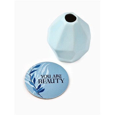 Ваза для цветов и подставка You are beauty, 9×7×7 см, 100 мл.