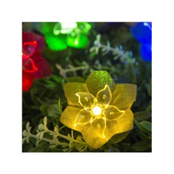 Гирлянда «Нить», 4.5 м, уличная, с насадками «Лилия», IP44, 30 LED, 2 режима, солнечная батарея, тёмная нить, свечение белое