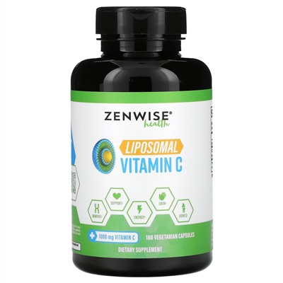 Zenwise Health, липосомальный витамин С, 1000 мг, 180 растительных капсул