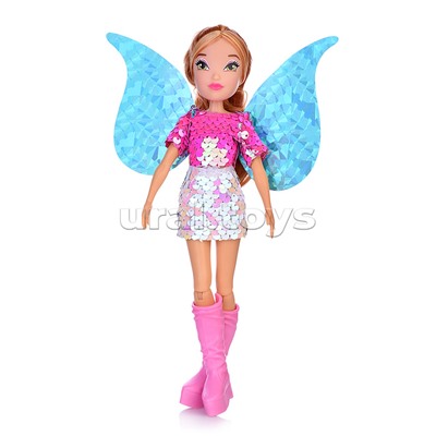 Шарнирная кукла  Winx Club "Magic reveal" Флора с крыльями 3 шт., 24 см
