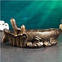 Подставка для бутылки «Рыба Щука», 46×26×22 см, бронза