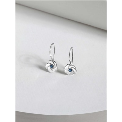 Серьги детские из серебра с фианитами родированные 925 пробы 402021-054