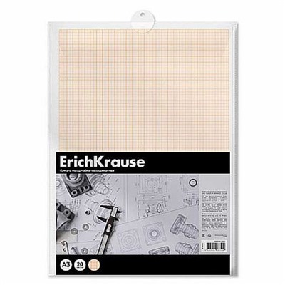 Бумага масштабно-координатная А3 20л в пластиковой папке 63652 ErichKrause