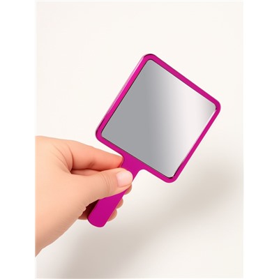 Зеркало с ручкой, 16×9 см, розовое