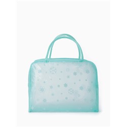 Косметичка-сумка на молнии для бассейна, с ручками, с принтом, зелёная