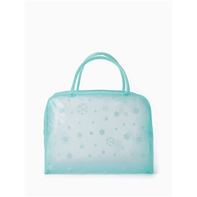 Косметичка-сумка на молнии для бассейна, с ручками, с принтом, зелёная