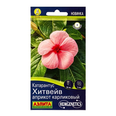 Семена цветов Катарантус Хитвейв априкот карликовый  Спецсерия Hem Genetics, Ц/П,5 шт.