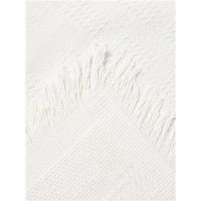 Плед с бахромой «Этель» White crystal, 130×180 см, жаккард