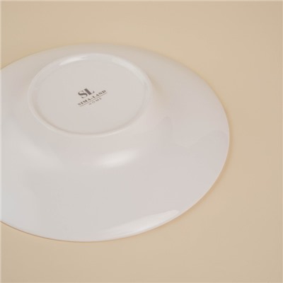 Тарелка для пасты SL Home «Гато», 170 мл, d=21 см, фарфор, белая