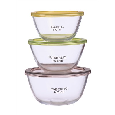 Миска из термостойкого стекла с крышкой, 1,5 л