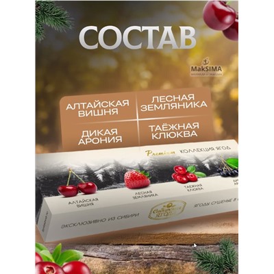 Набор подарочный PREMIUM "Коллекция ягод" (вишня, земляника, клюква, арония), 260 г/ Сибирская ягода