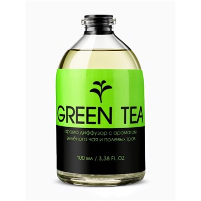 Диффузор ароматический NEON GREEN TEA, с палочками, аромат зелёного чая, для дома, 100 мл