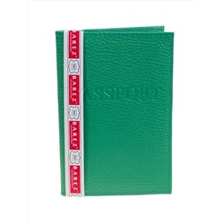 Обложка на паспорта из натуральной кожи, цвет зеленый