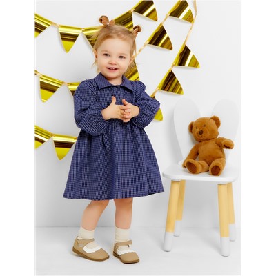 Платье для девочки «Крошка Я. Клетка», рост 86-92 см, синее