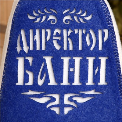 Шапка для бани и сауны, с аппликацией «Директор бани», полиэфир