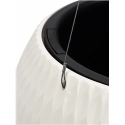 Кашпо для цветов «Жемчужина», 7 л, d=36 см, h=22 см, пластик, со вставкой, подвесное, белое