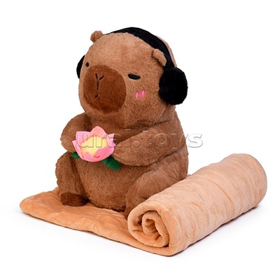 Мягкая игрушка "Капибара" с пледом