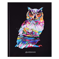 Дневник 5-11кл, тв обл .глянц/лам, 48л, Calligrata "Неон. Сова"