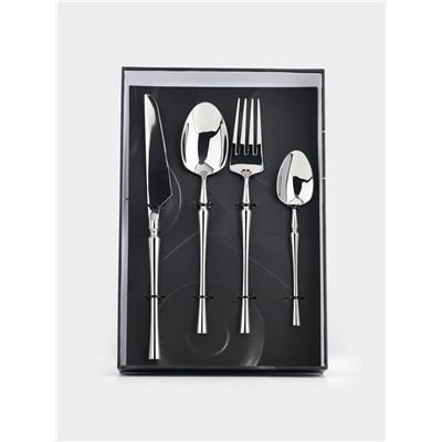 Набор столовых приборов Magistro «Фьюжн», 4 предмета, нержавеющая сталь, серебристый