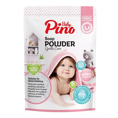 Baby Pino Мыльный порошок для стирки детского белья гипоаллергенный 0+ / Laundry Detergent Pink, автомат, 800 г 25218