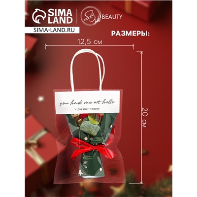 Новогодняя мыльная красная роза с декором