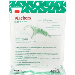 Plackers, Micro Mint, зубочистки с нитью, экономичная упаковка, мята, 150 шт.
