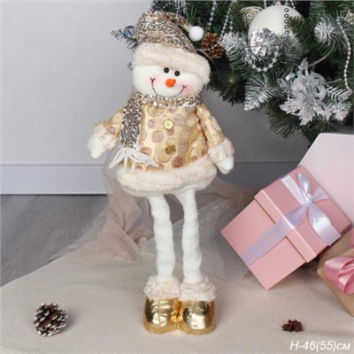Новогоднее украшение Снеговик на телескопических ножках 46/55 см / SH014 /уп 72/