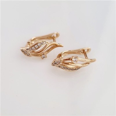 Серьги коллекция "Xuping" покрытие позолота, вставка: фианиты, S00154806, арт.001.673