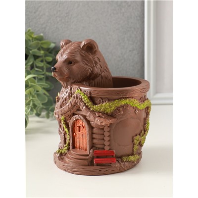 Подставка для мелочей «Мишка теремок» 14×11 см, коричневый