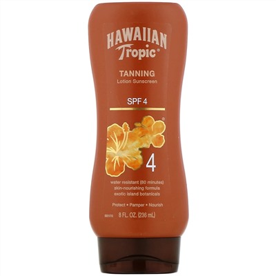 Hawaiian Tropic, Tanning, Lotion Sunscreen, SPF 4, 8 fl oz (236 ml)