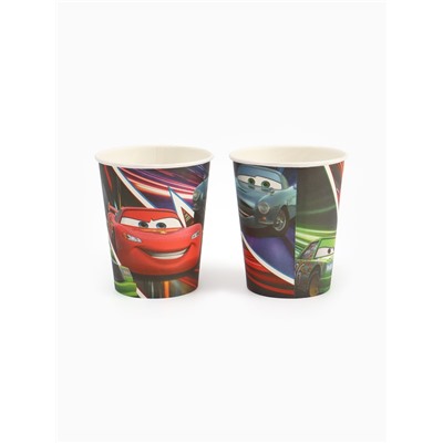 Посуда одноразовая бумажная на 10 персон: стаканы, тарелки, скатерть, Тачки