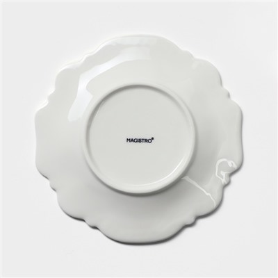 Блюдце фарфоровое Magistro «Сюита», d=15.6 см, цвет белый