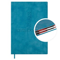 Ежедневник датированный 2026 Escalada, #Думай как миллиардер, А5, 176 л., Тиволи глосс голубой