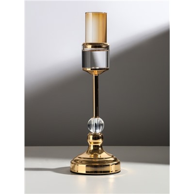 Подсвечник на 1 свечу «Прозрачность», под золото, 36×12×12 см