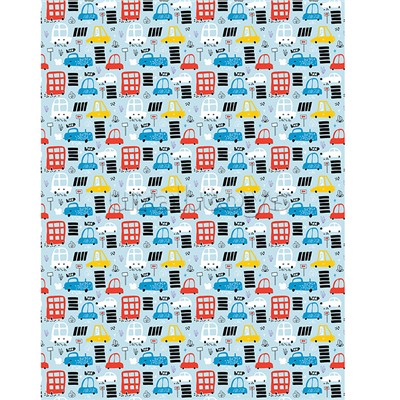 Упаковочная бумага глянц. 70*100см, "Cars", 80 г/м2, ассорти, 5 дизайнов