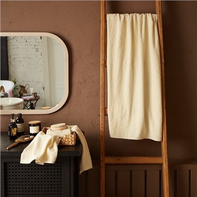 Полотенце махровое «Экономь и Я», 70×140 см, 100% хлопок, 320 г/м², молочное