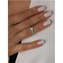 Кольцо из серебра с фианитом родированное 925 пробы к-2433-Р