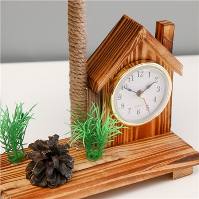 Настольная лампа с часами «Дом» Е14 15 Вт 19×18×35 см