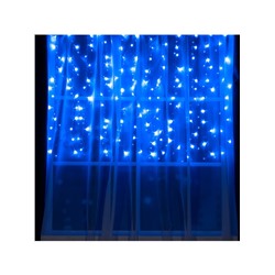 Гирлянда «Занавес» 1.5×1 м, IP20, прозрачная нить, 180 LED, свечение синее, 8 режимов, 220 В