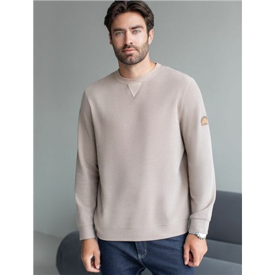 Джемпер легкий из фактурного эластичного трикотажа с принтом