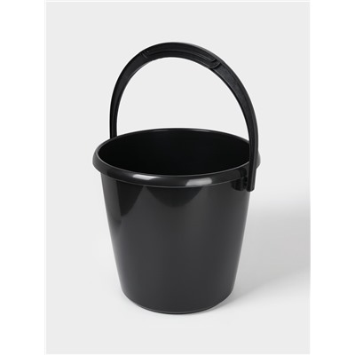 Ведро хозяйственное, 20 л, пластик, чёрное