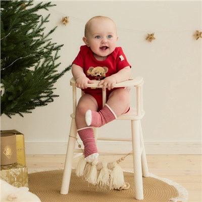 Боди детское «Крошка Я. Новогодние медвежата», рост 68-74 см, красное