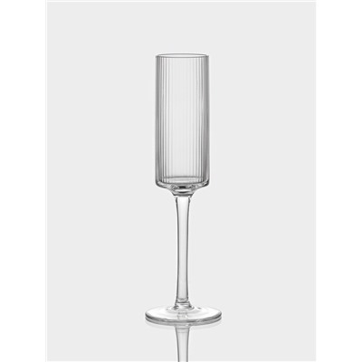 Набор бокалов для шампанского Just for you, 180 мл, 2 шт., 7×24 см, ребристые, стекло, прозрачный