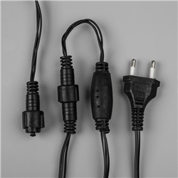 УЦЕНКА Гирлянда «Бахрома» 3 × 0.6 м, IP44, УМС, 220 В, тёмная нить, 160 SMD-LED, свечение белое